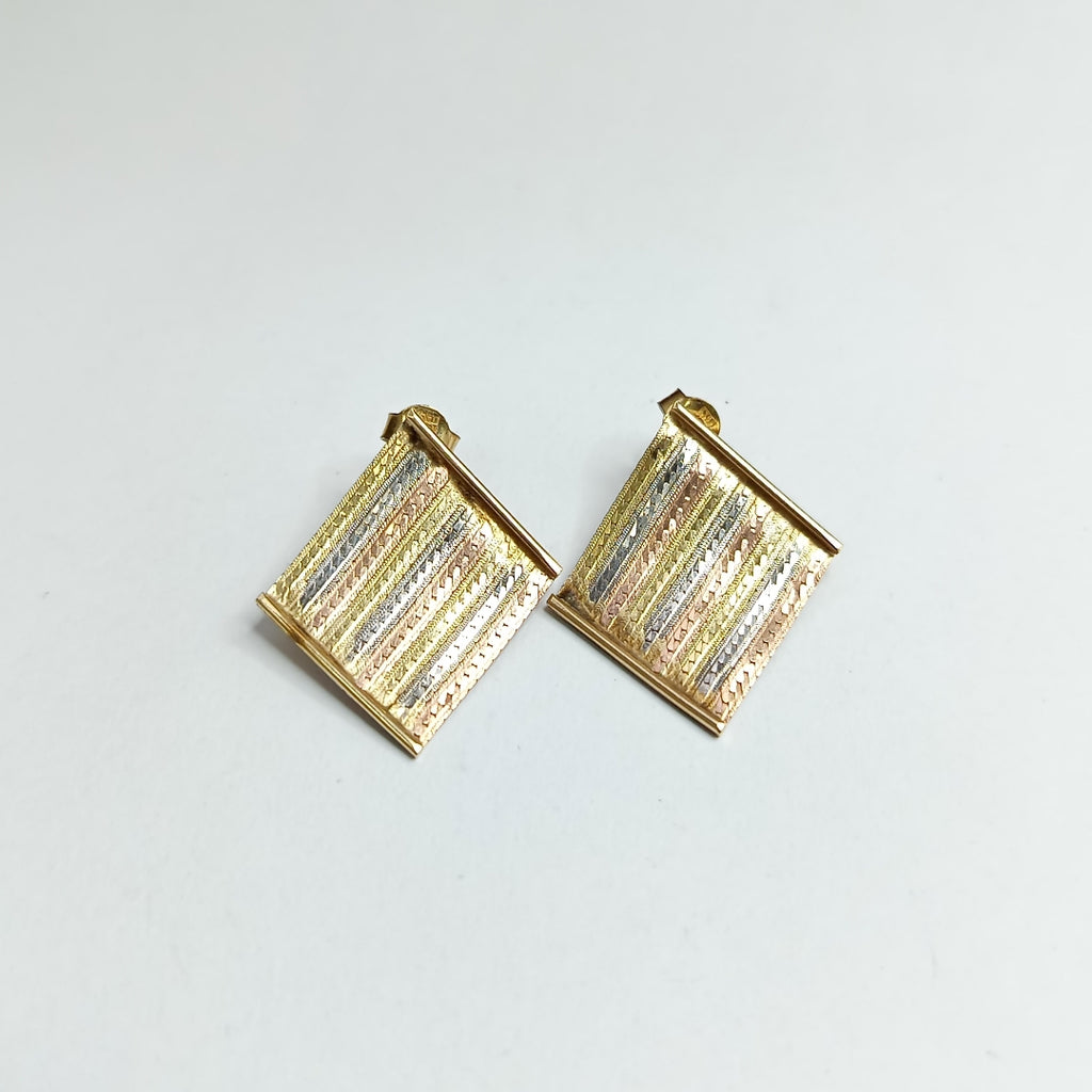 ARETES PAR ORO, ORO COMBINADO 14 K 2.7 GRMS (SEMINUEVO)