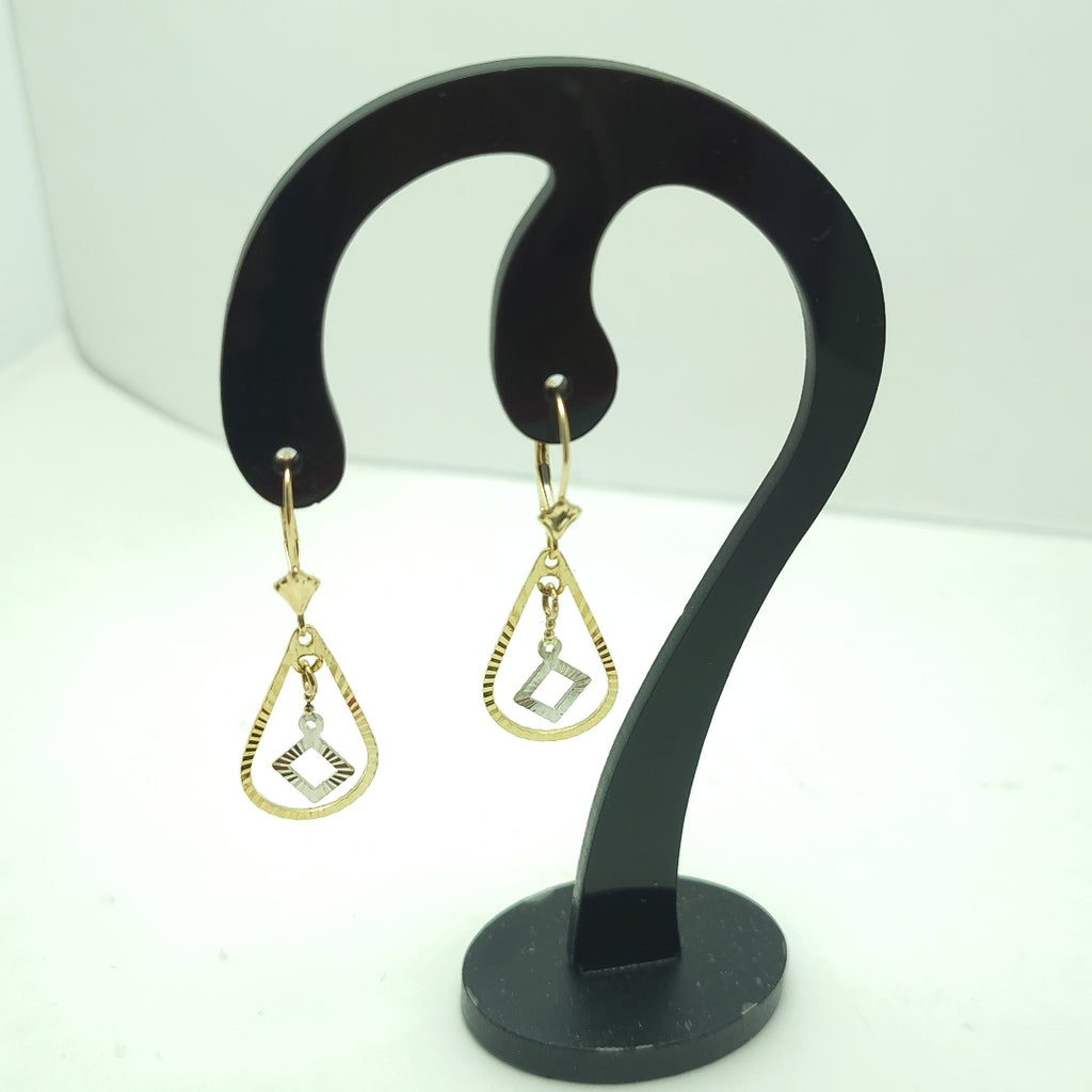 ARETES PAR ORO, ORO COMBINADO 14 K 1.6 GRMS (SEMINUEVO)