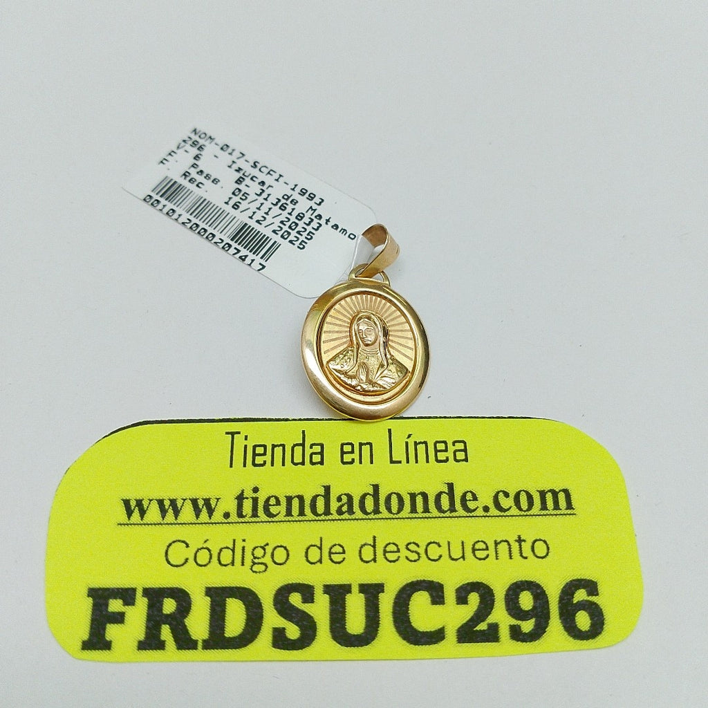 K1 1,10 GRMS 14 K ESPECIFICACIONES COMPLEMENTARIAS MEDALLA VIRGEN DE GUADALUPE (SEMINUEVO)