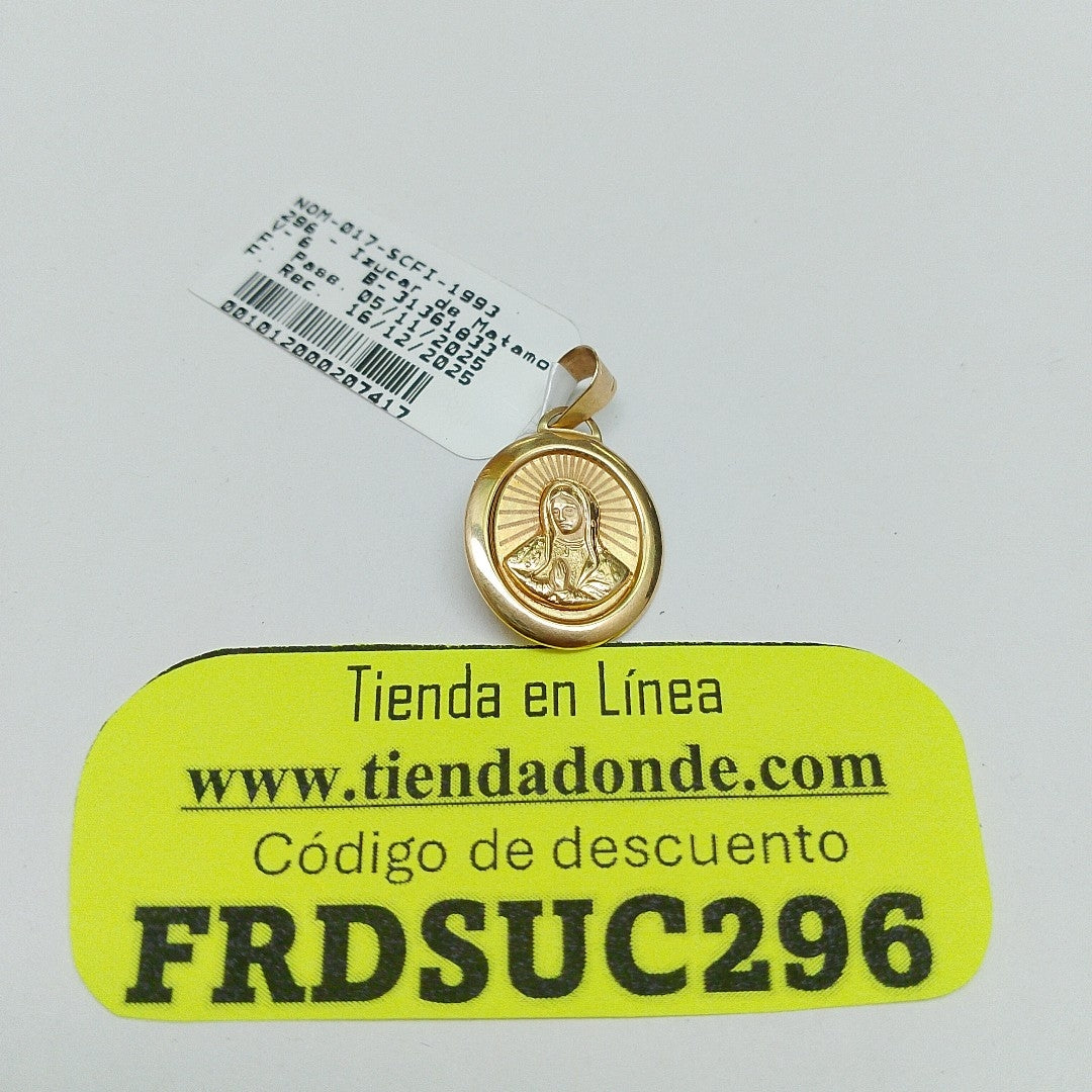 K1 1,10 GRMS 14 K ESPECIFICACIONES COMPLEMENTARIAS MEDALLA VIRGEN DE GUADALUPE (SEMINUEVO)
