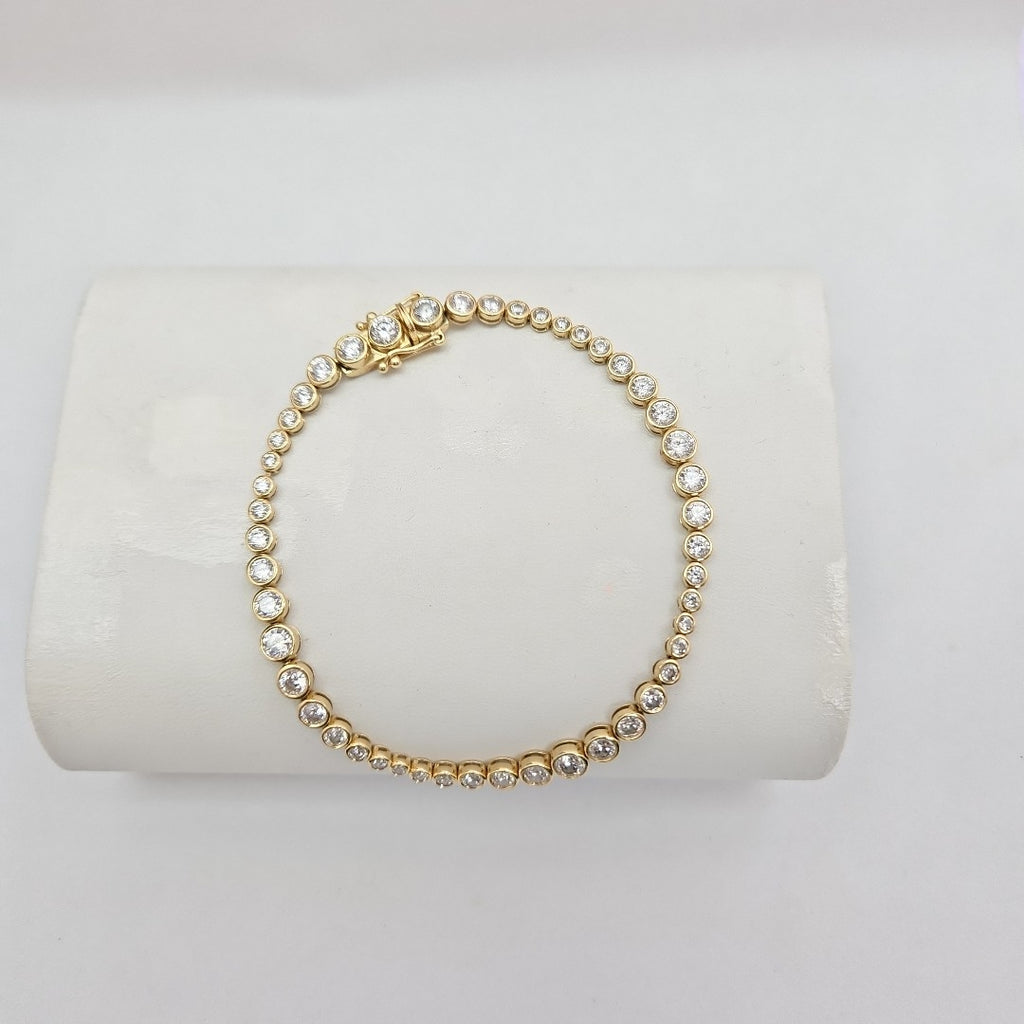 K1 10,10 GRMS 14 K ESPECIFICACIONES COMPLEMENTARIAS PULSERA CON CIRCONIAS TJ E (SEMINUEVO)