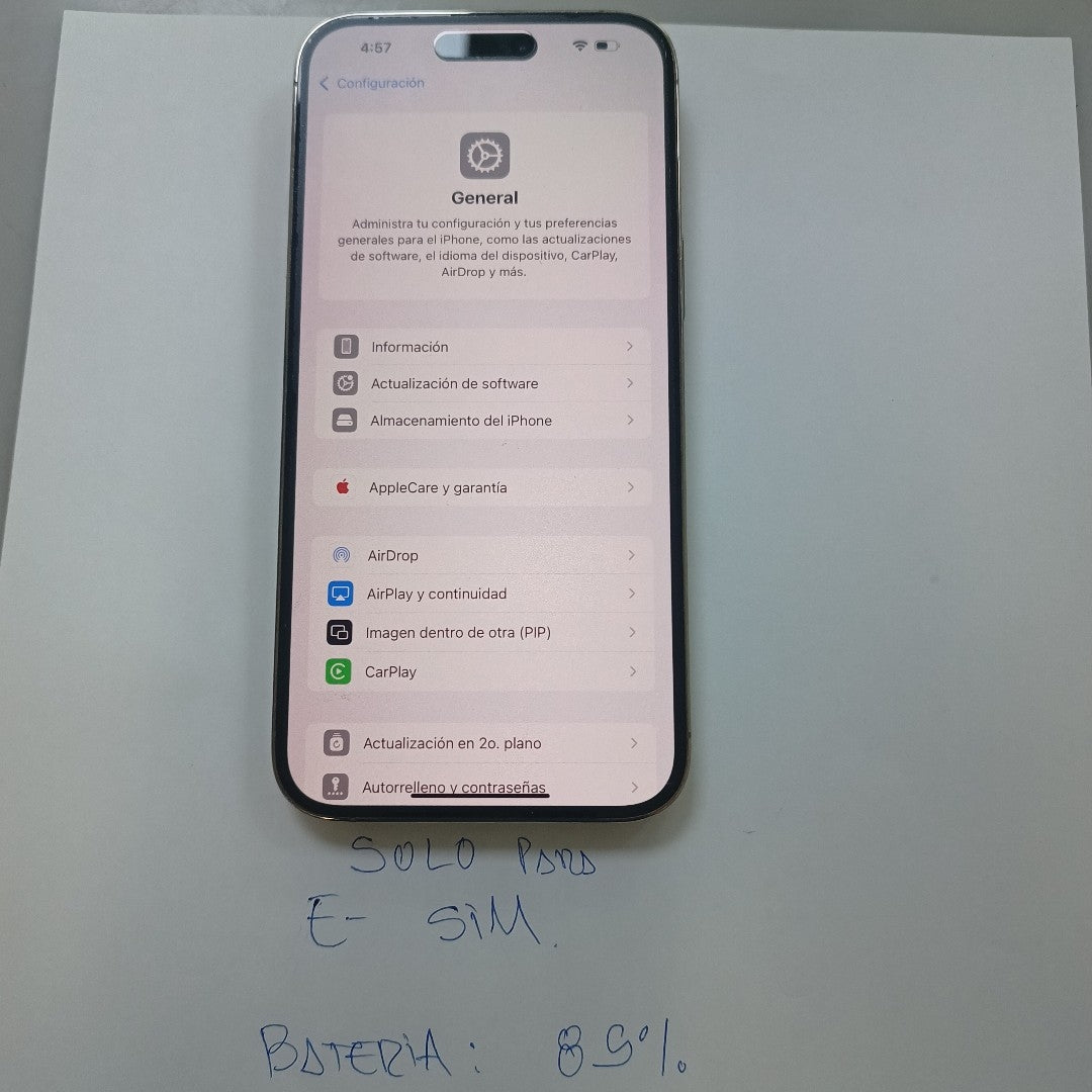 CELULAR APPLE IPHONE 14 PRO MAX A2651 128 GB 6 GB RAM (SEMINUEVO)