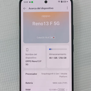 CELULAR OPPO  RENO 13F 5G CPH2699 (2025) 256 GB 12 GB RAM (SEMINUEVO)