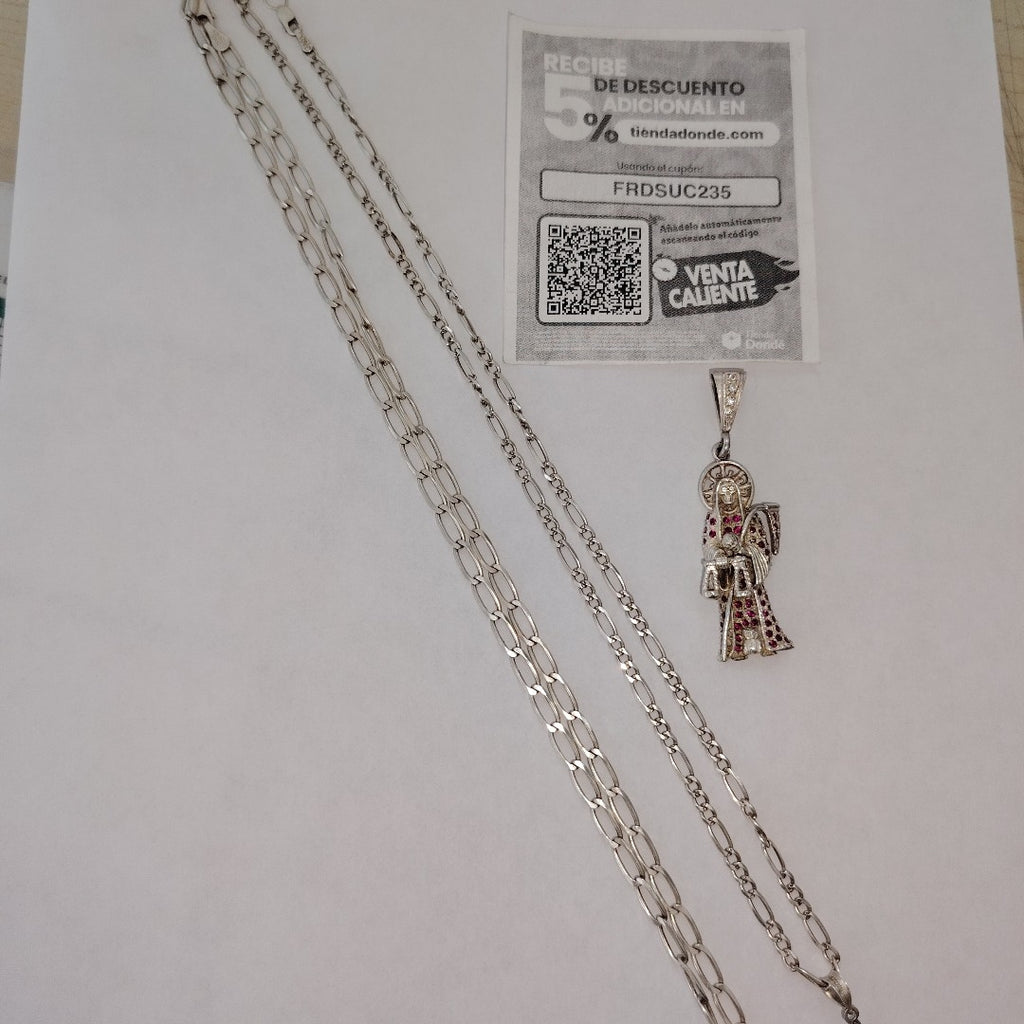 CADENA, CRUZ, DIJE PLATA 28.9 GRMS (SEMINUEVO)