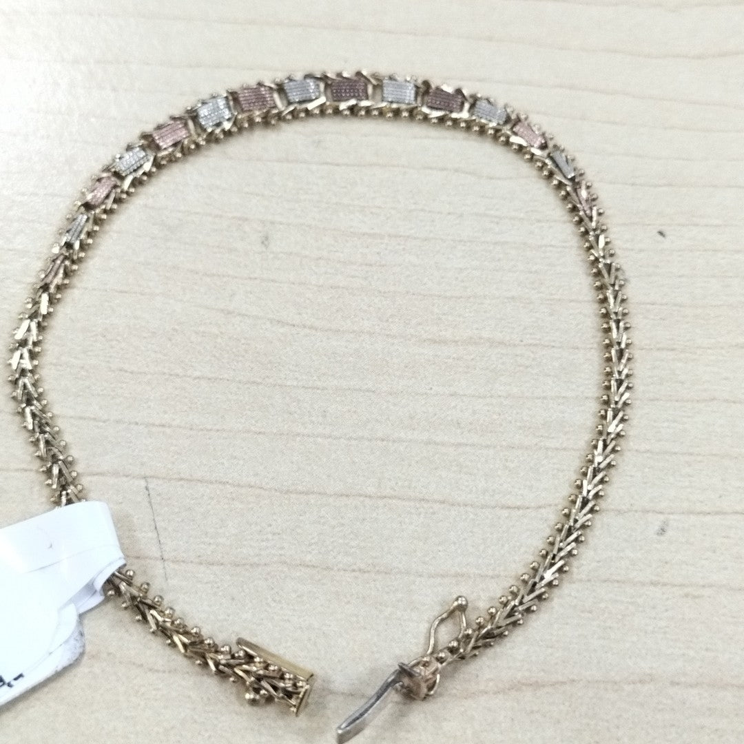 K1 7,90 GRMS 14 K ESPECIFICACIONES COMPLEMENTARIAS PULSERA ORO COMBINADO (SEMINUEVO)