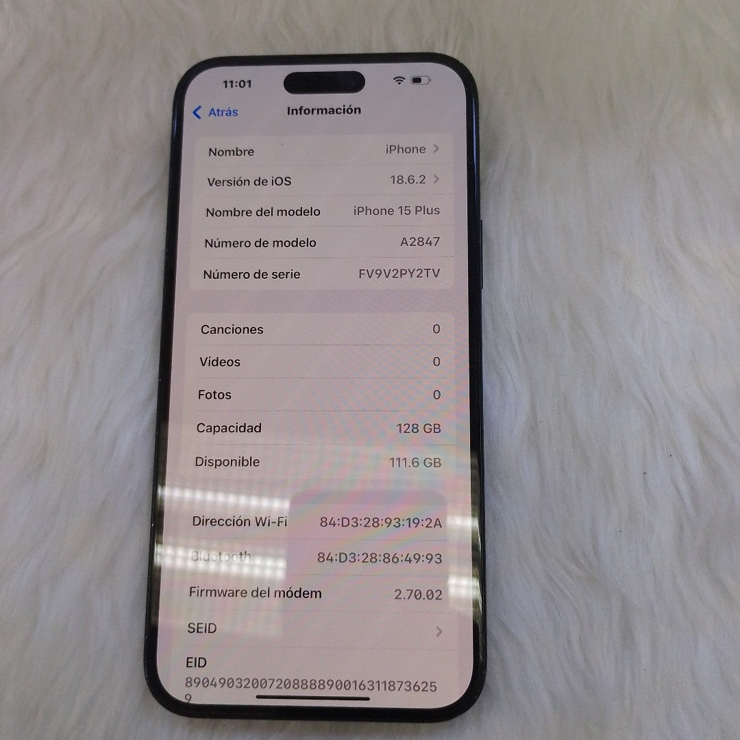 CELULAR APPLE IPHONE 15 PLUS A2847 (2023) 128 GB 6 GB RAM (SEMINUEVO)