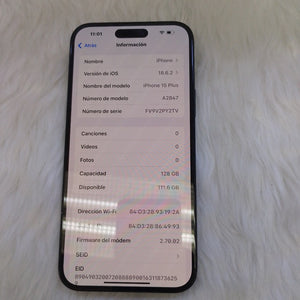 CELULAR APPLE IPHONE 15 PLUS A2847 (2023) 128 GB 6 GB RAM (SEMINUEVO)