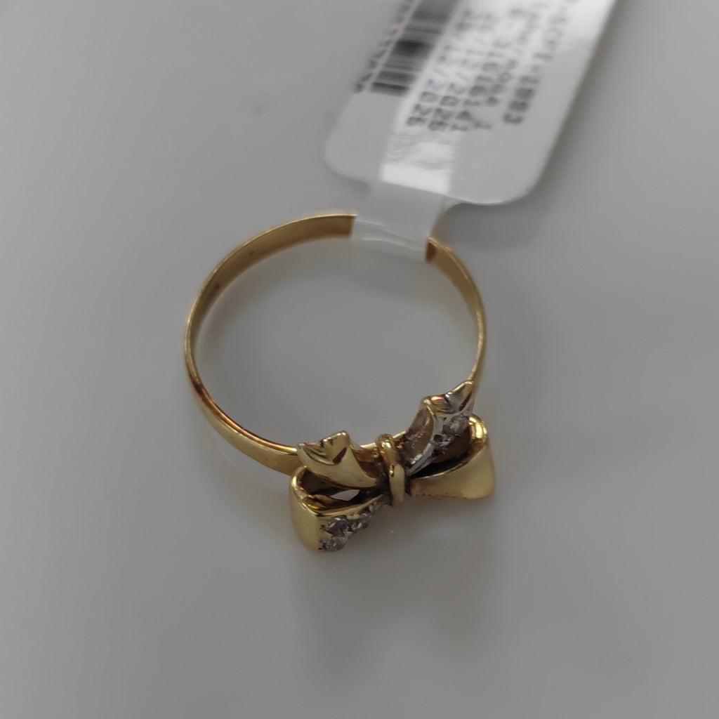 K1 2,30 GRMS 14 K ESPECIFICACIONES COMPLEMENTARIAS ANILLITO MOTIVO LAZO CON CIRC (SEMINUEVO)