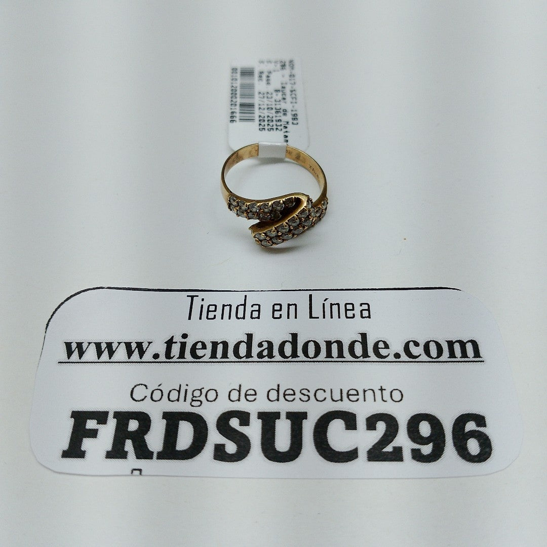 K1 2,70 GRMS 10 K ESPECIFICACIONES COMPLEMENTARIAS ANILLITO CON PIEDRAS DE BLANC (SEMINUEVO)