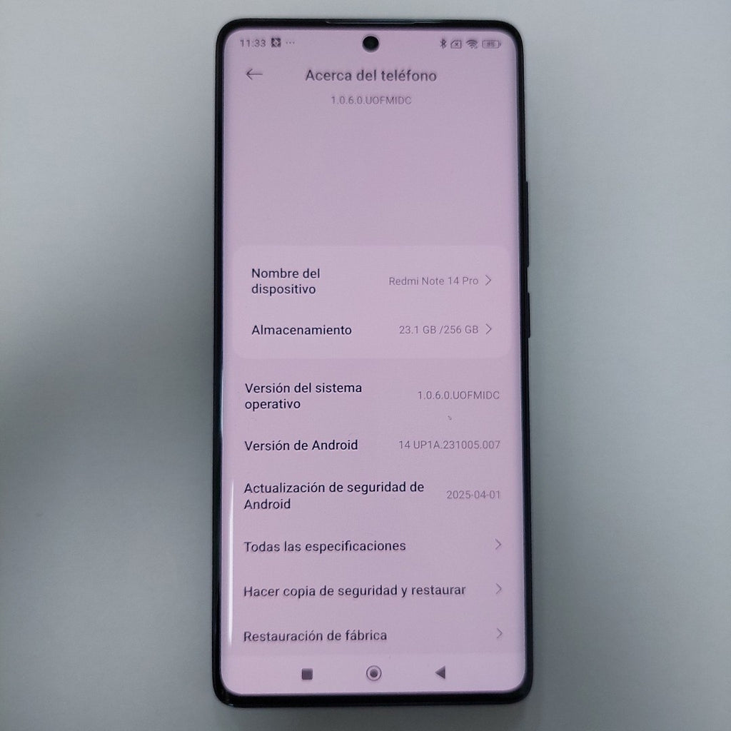 CELULAR XIAOMI REDMI NOTE 14 PRO 24116RACCG (2024) 256 GB 8 GB RAM (SEMINUEVO)