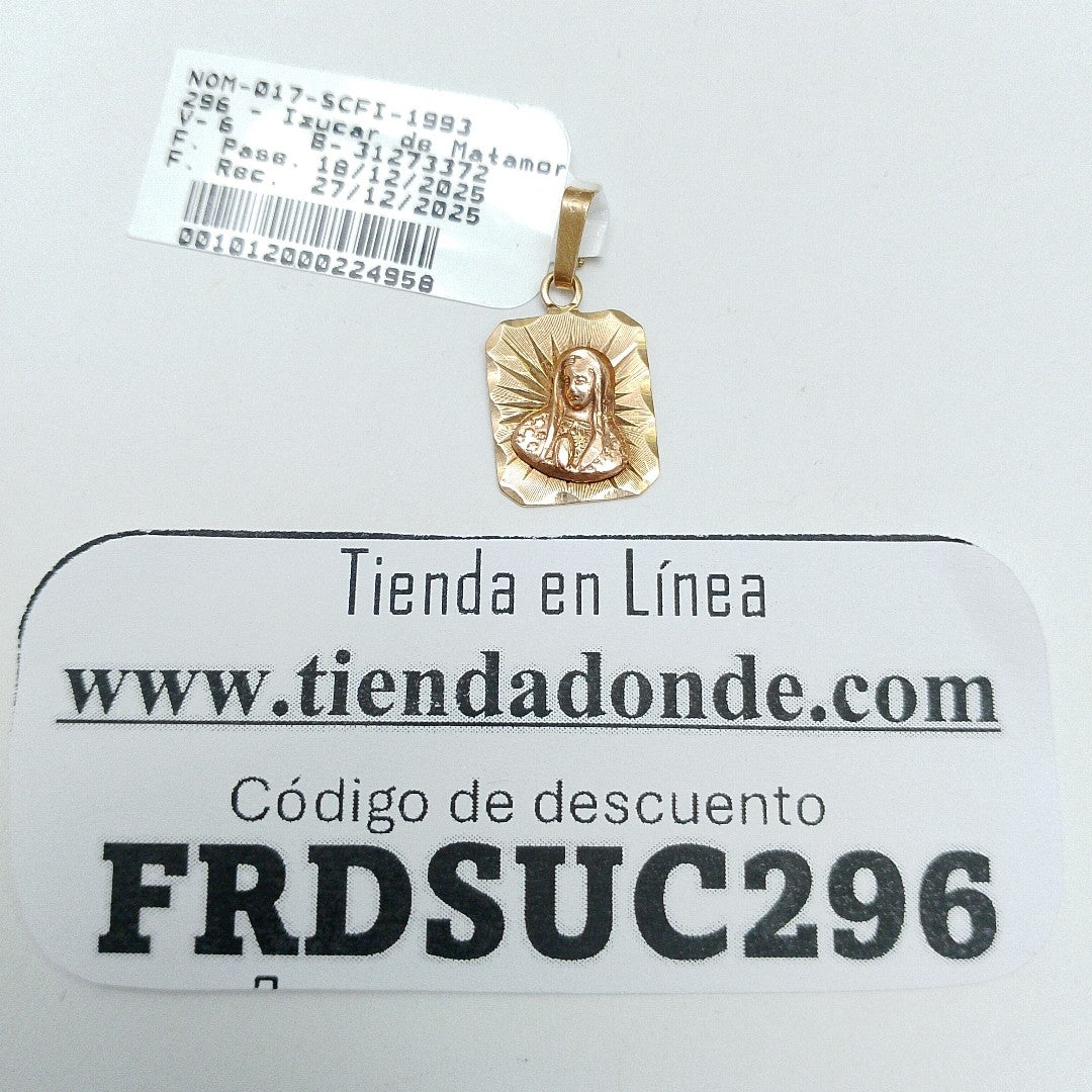 K1 1,00 GRMS 14 K ESPECIFICACIONES COMPLEMENTARIAS MEDALLA RELIGIOSA CUADRO ROST (SEMINUEVO)