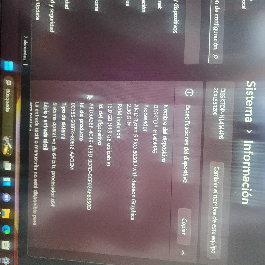 LAPTOP LENOVO THINKPAD T14 GEN 2 (2023) 512 GB SSD 16 GB RAM (SEMINUEVO)