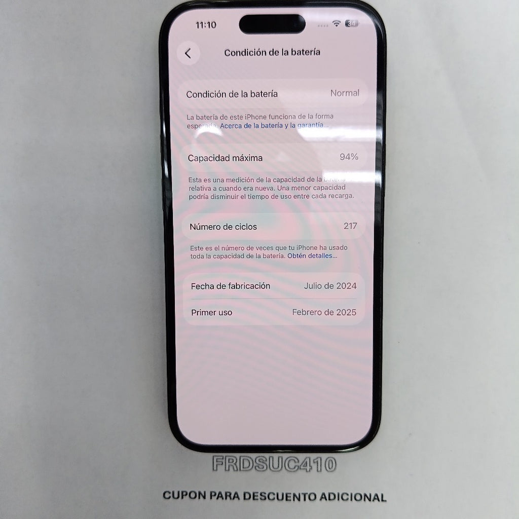 CELULAR APPLE IPHONE 15 A3090 128 GB 6 GB RAM (SEMINUEVO)