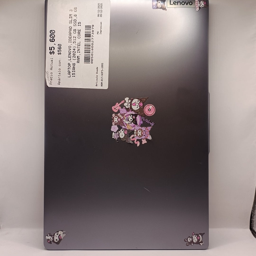 LAPTOP LENOVO IDEAPAD SLIM 3 15IAH8 (2024) 512 GB SSD 8 GB RAM (SEMINUEVO)
