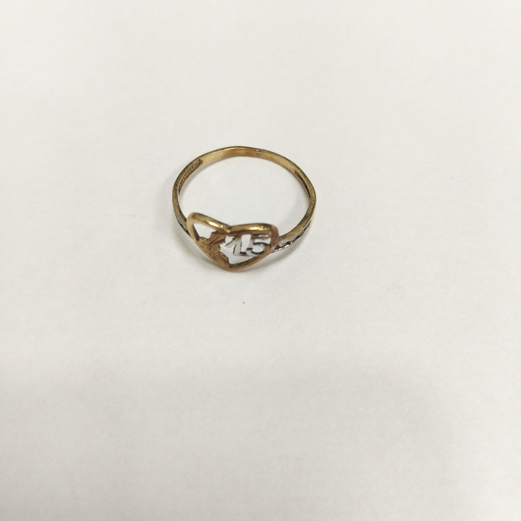 K1 0,70 GRMS 10 K ESPECIFICACIONES COMPLEMENTARIAS ANILLITO DE 15 AÑOS CON CORAZO (SEMINUEVO)