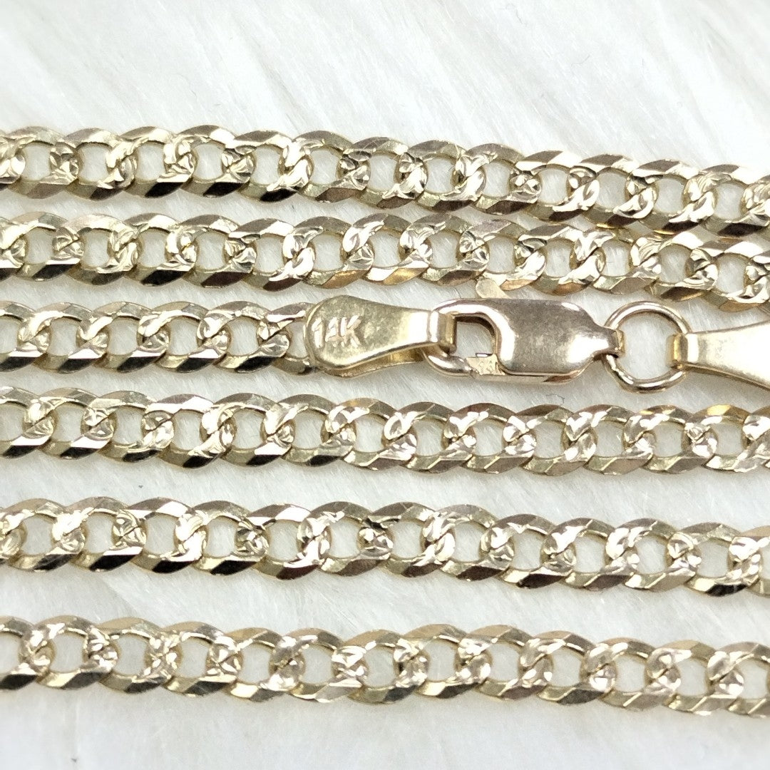 CADENA BARBADA DIAMANTADA 11.21GR 55 CM CM (NUEVO)