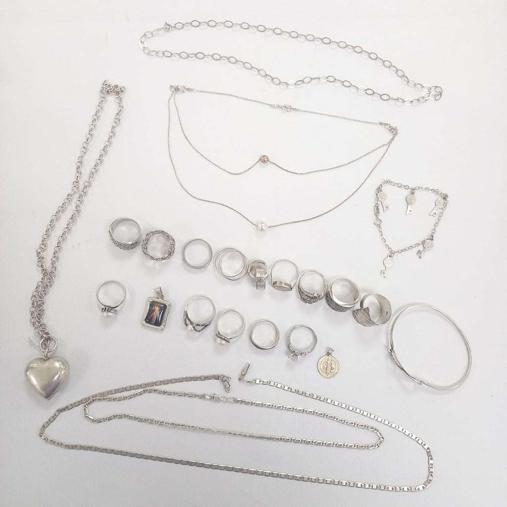 ANILLITO, CADENA, PULSERA PLATA 130.7 GRMS (SEMINUEVO)