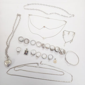 ANILLITO, CADENA, PULSERA PLATA 130.7 GRMS (SEMINUEVO)