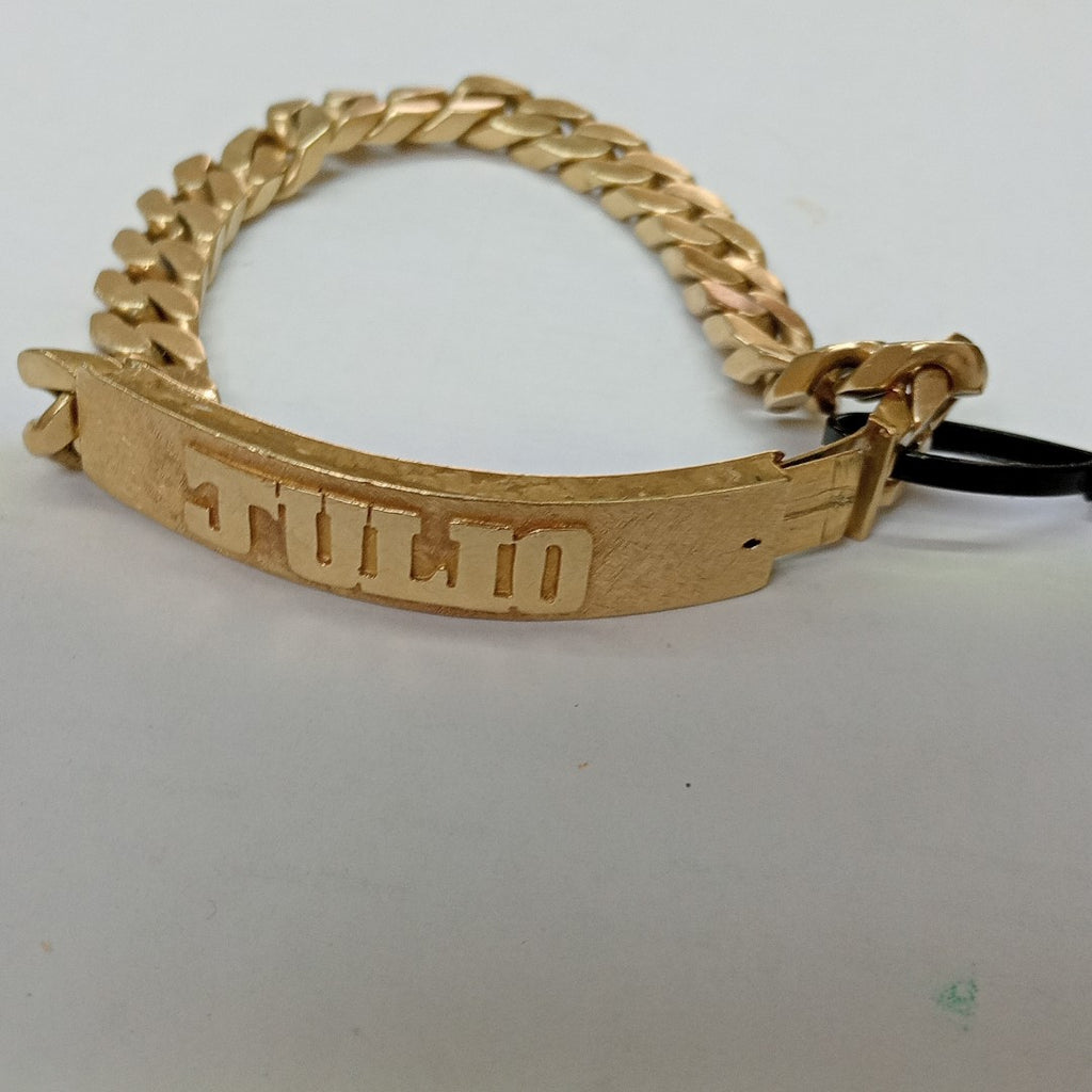 K1 50,30 GRMS 10 K ESPECIFICACIONES COMPLEMENTARIAS ESCLAVA GRUESA GRABADA JULI (SEMINUEVO)