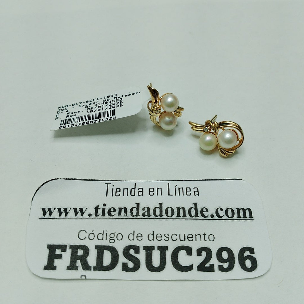 K1 4,20 GRMS 14 K ESPECIFICACIONES COMPLEMENTARIAS PAR DE BROQUELES CON PIEDRA P (SEMINUEVO)