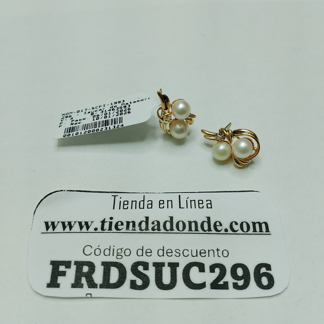 K1 4,20 GRMS 14 K ESPECIFICACIONES COMPLEMENTARIAS PAR DE BROQUELES CON PIEDRA P (SEMINUEVO)