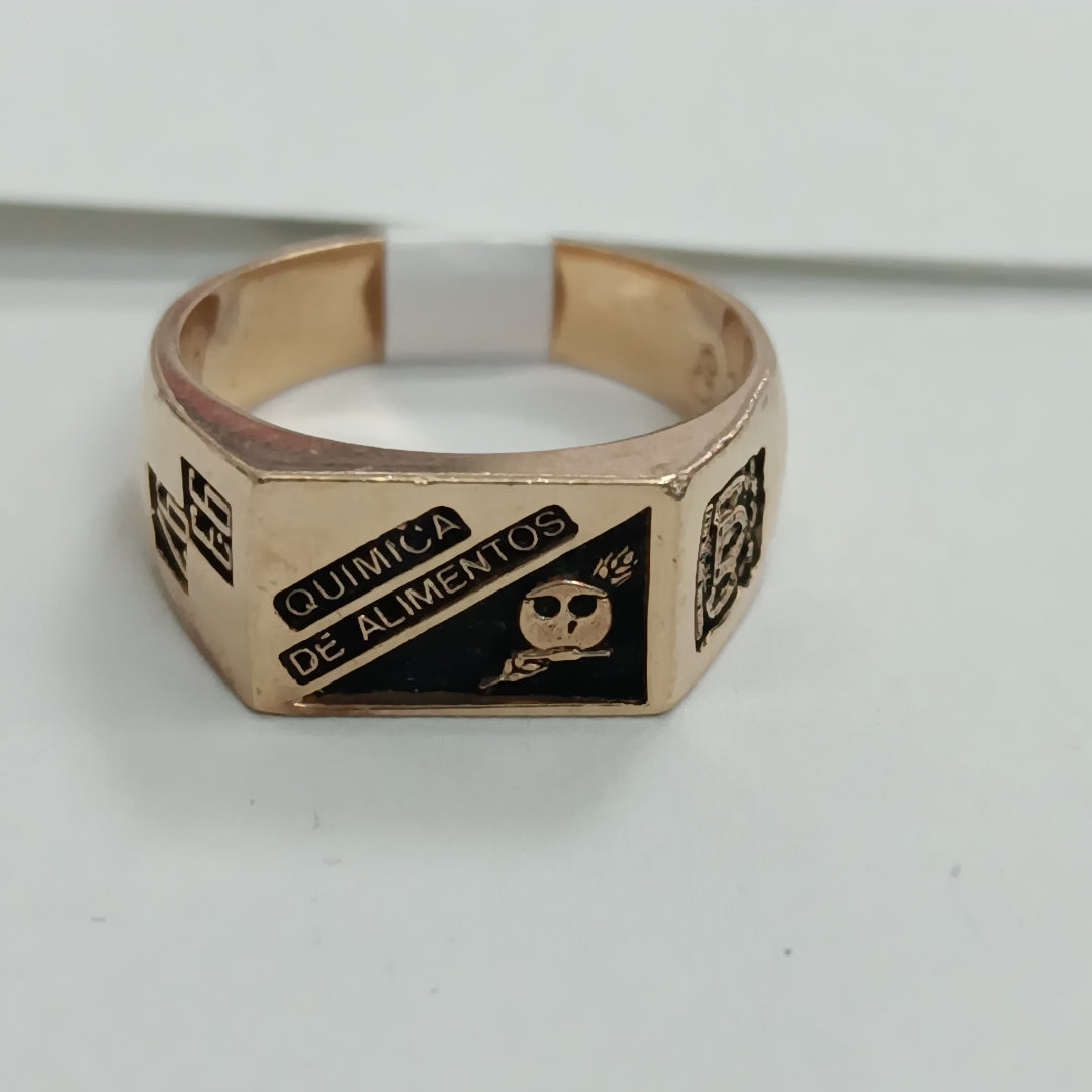 ANILLO DE GRADUACIÓN ORO 14 K 5.3 GRMS (SEMINUEVO)