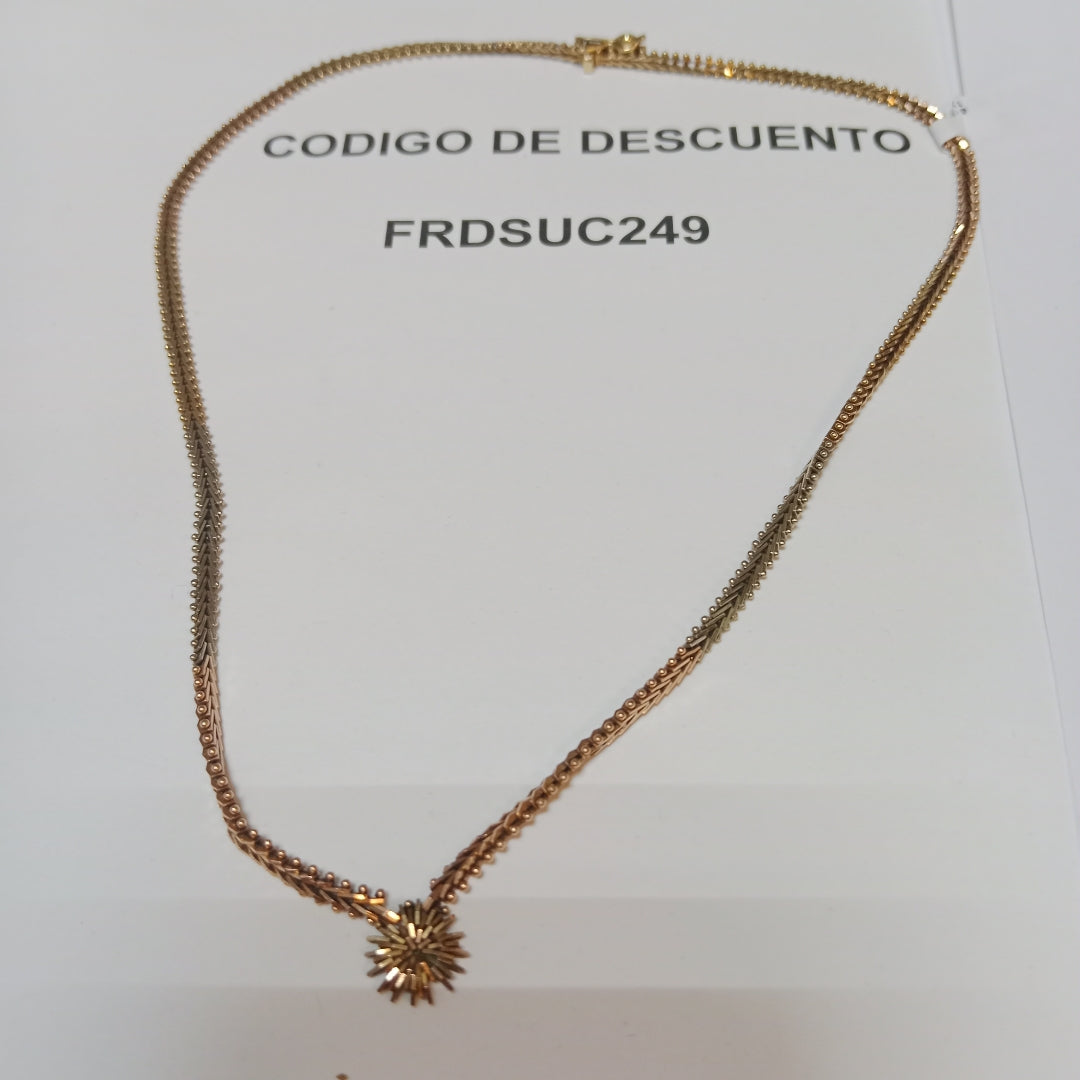K1 13,20 GRMS 14 K ESPECIFICACIONES COMPLEMENTARIAS GARGANTILLA DE 3 OROS (SEMINUEVO)