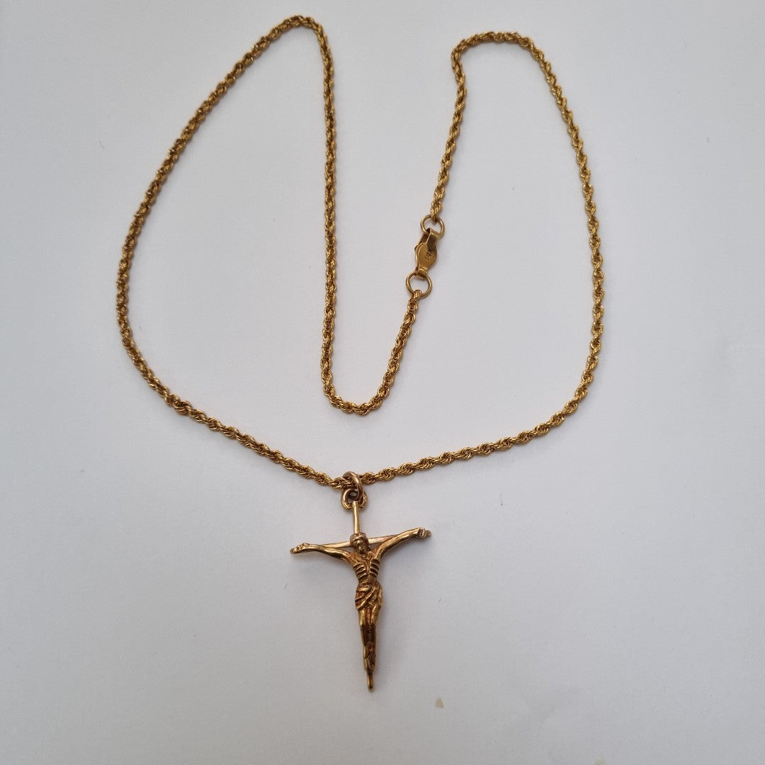 K1 20,10 GRMS 14 K ESPECIFICACIONES COMPLEMENTARIAS CADENA TORZAL CON CRISTO, C (SEMINUEVO)