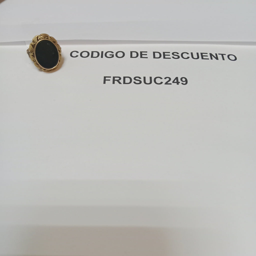 K1 5,00 GRMS 8 K ESPECIFICACIONES COMPLEMENTARIAS ANILLO CON PIEDRA NEGRA (SEMINUEVO)