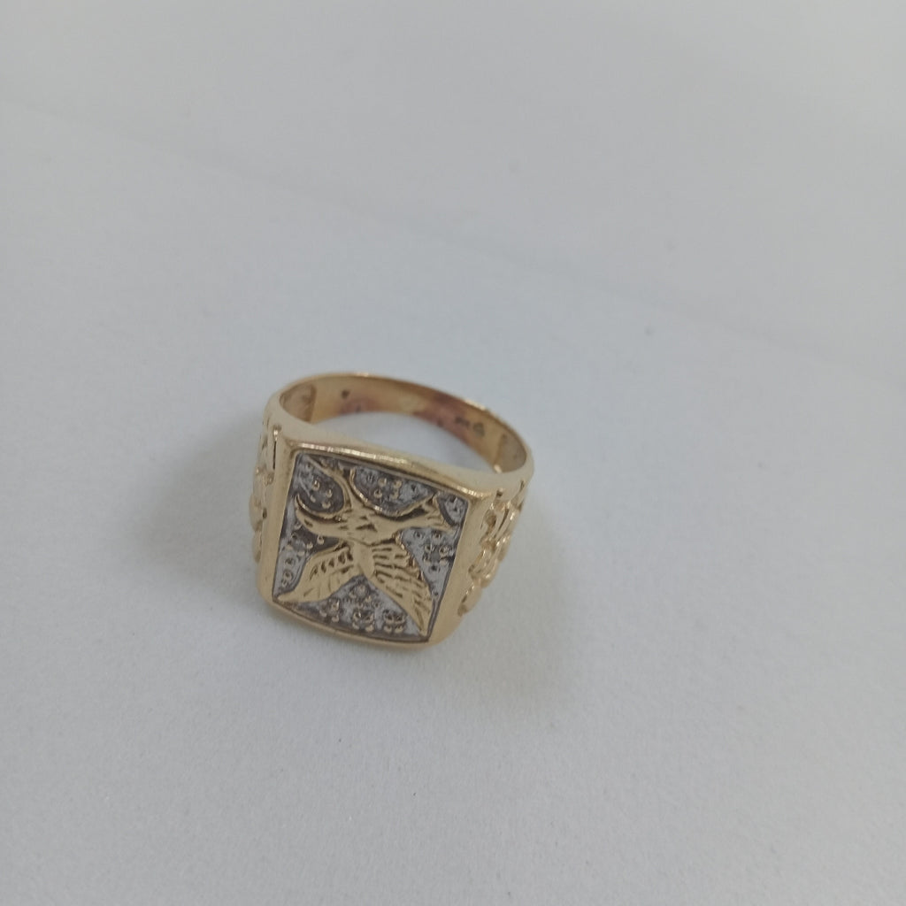 ANILLO ORO COMBINADO 10 K 5,20 GRMS (SEMINUEVO)