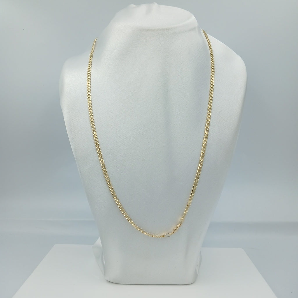 CADENA BARBADA DIAMANTADA 12.61GR 60 CM 14K (NUEVO)