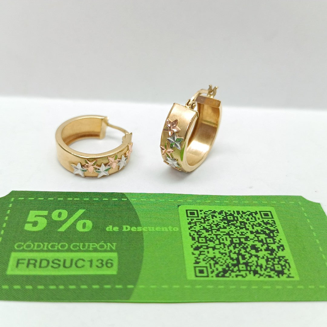 ARRACADAS PAR ORO,ORO COMBINADO 14 K 3,40 GRMS (SEMINUEVO)