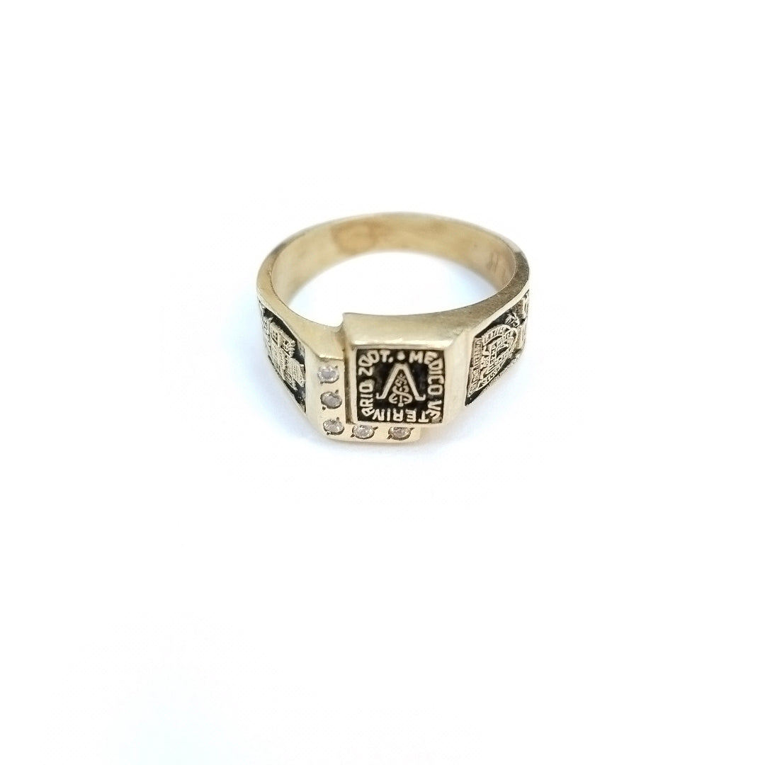 ANILLO DE GRADUACIÓN ORO 14 K 5.5 GRMS (SEMINUEVO)