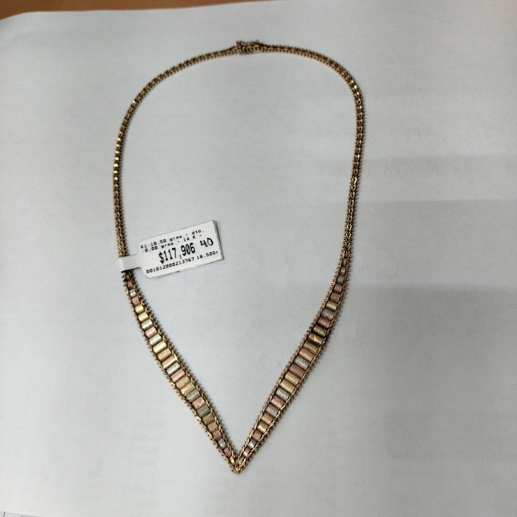 K1 18,50 GRMS 14 K ESPECIFICACIONES COMPLEMENTARIAS GARGANTILLA BOLEADO DE TRES (SEMINUEVO)