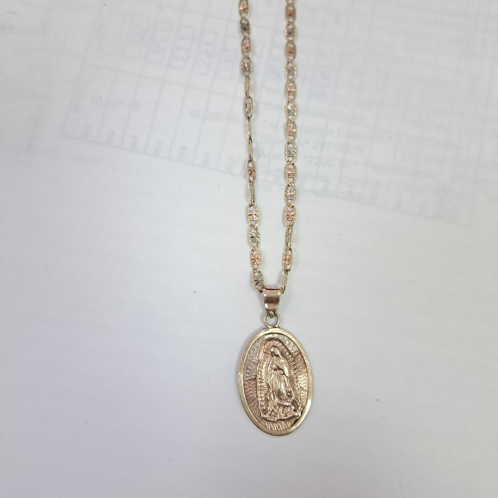 CADENA, MEDALLA RELIGIOSA ORO 10 K 4.7 GRMS (SEMINUEVO)