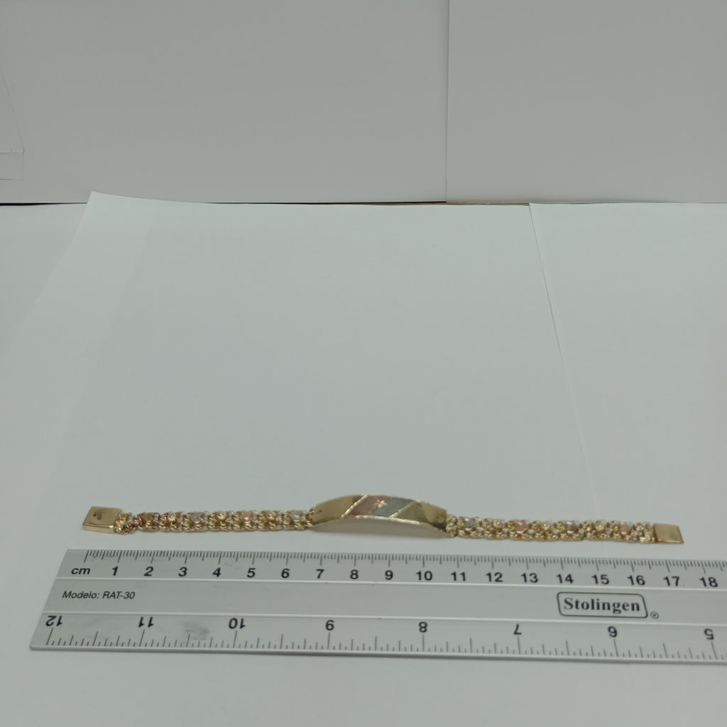 K1 13,00 GRMS 14 K ESPECIFICACIONES COMPLEMENTARIAS ESCLAVA CON DETALLE EN EL P (SEMINUEVO)