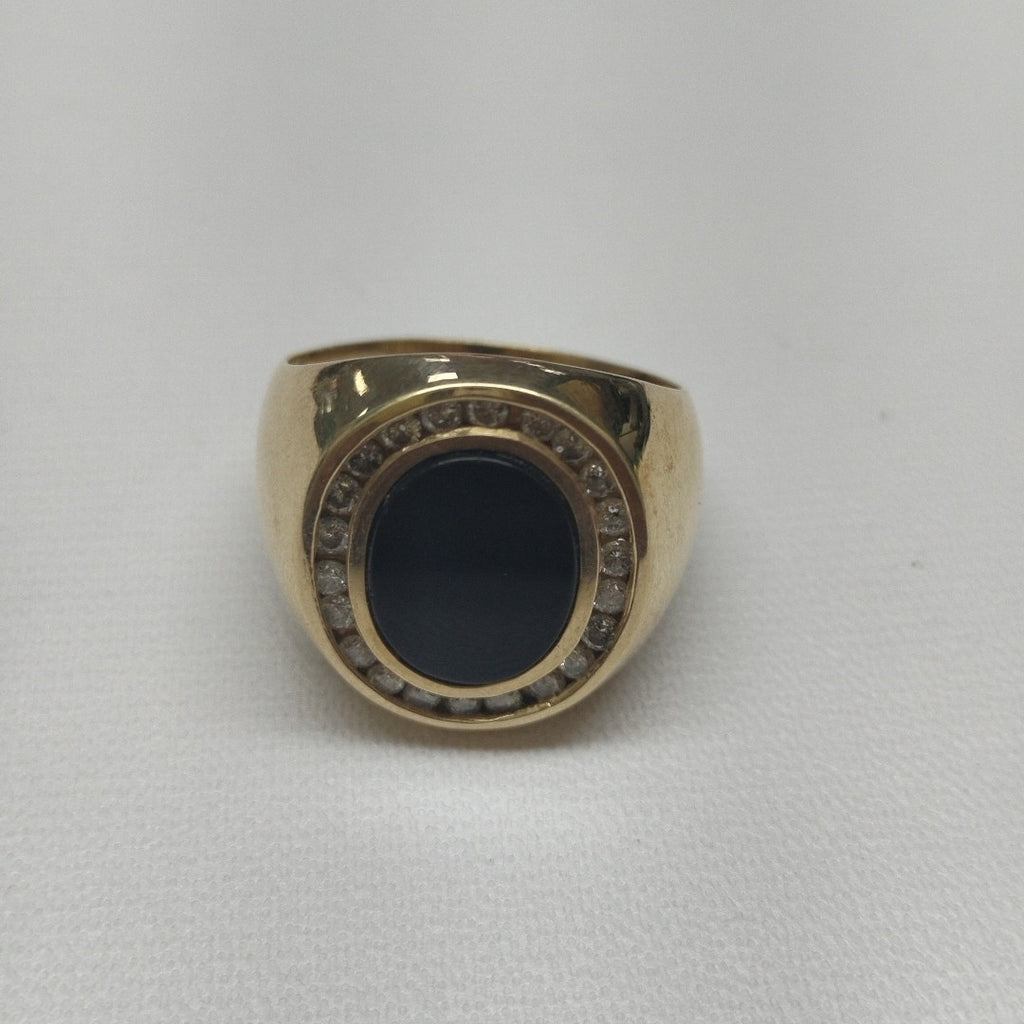 K1 9,50 GRMS 14 K ESPECIFICACIONES COMPLEMENTARIAS ANILLO PIEDRA NEGRA VENDIBLE (SEMINUEVO)