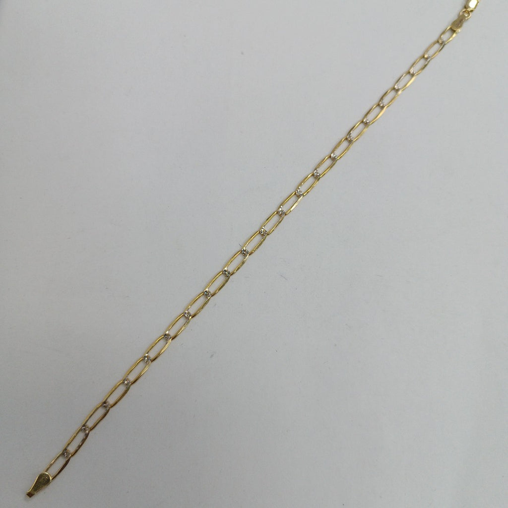 PULSERA TEJIDO ESLABONES 4.5G 21 CM 14K (NUEVO)