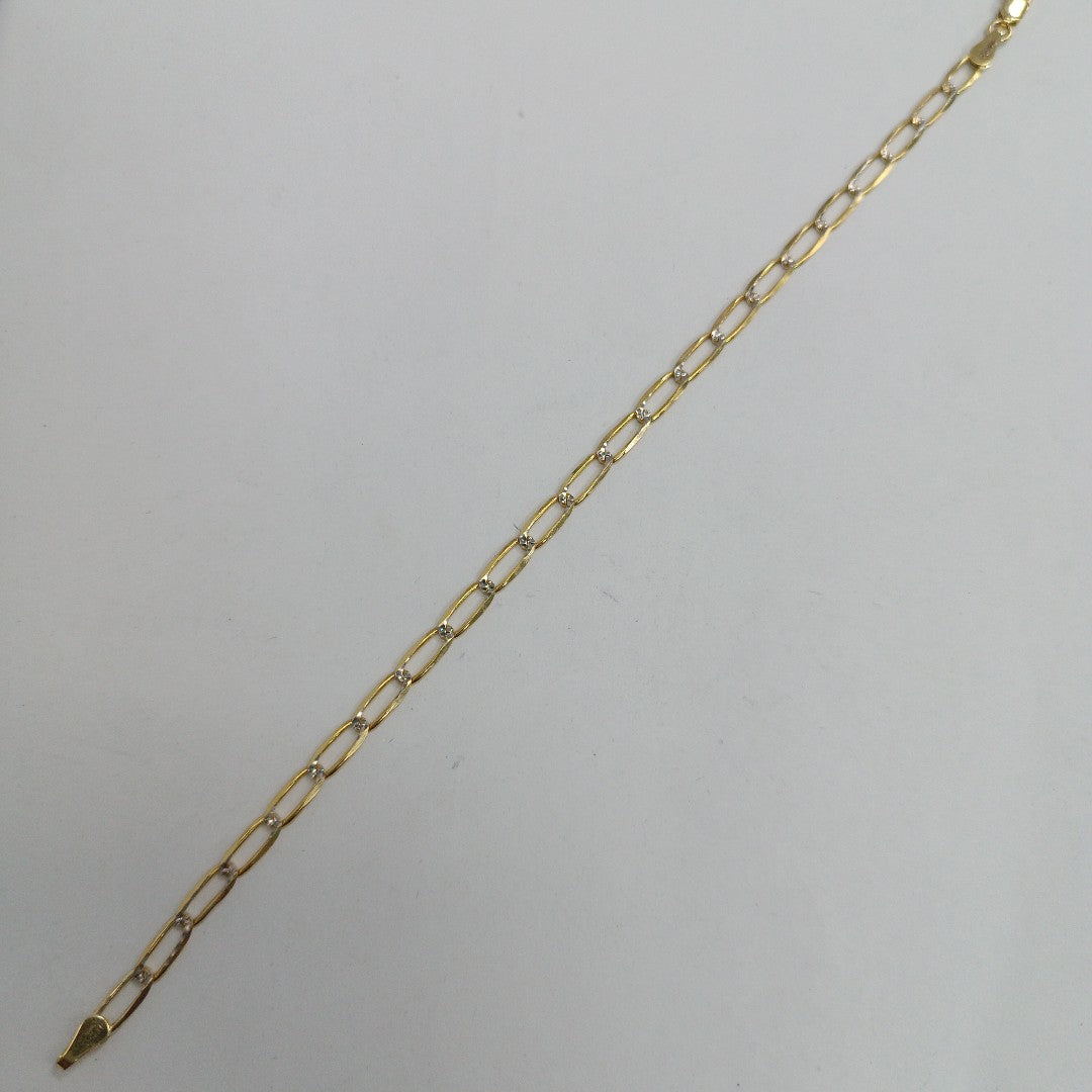 PULSERA TEJIDO ESLABONES 4.5G 21 CM 14K (NUEVO)