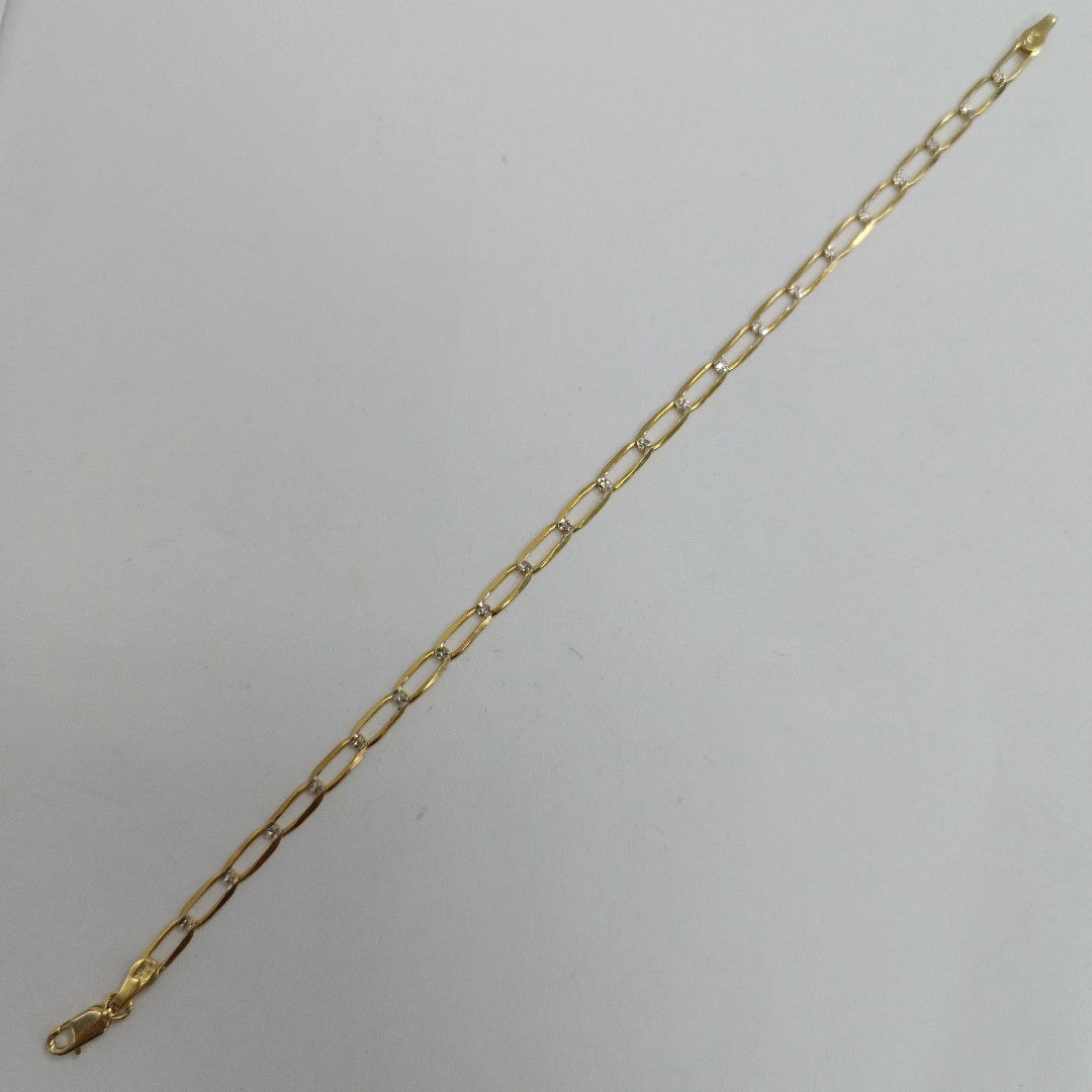 PULSERA TEJIDO ESLABONES 4.2G 21 CM 14K (NUEVO)