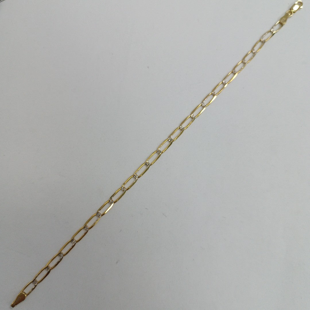 PULSERA TEJIDO ESLABONES 4.5G 21 CM 14K (NUEVO)