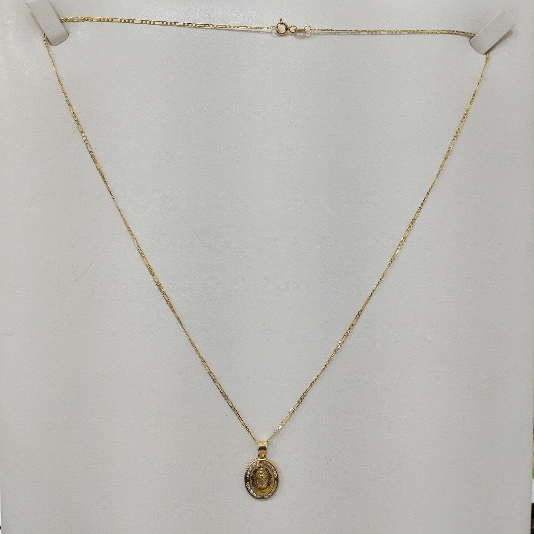CADENA, MEDALLA RELIGIOSA ORO 10 K 2.8 GRMS (SEMINUEVO)