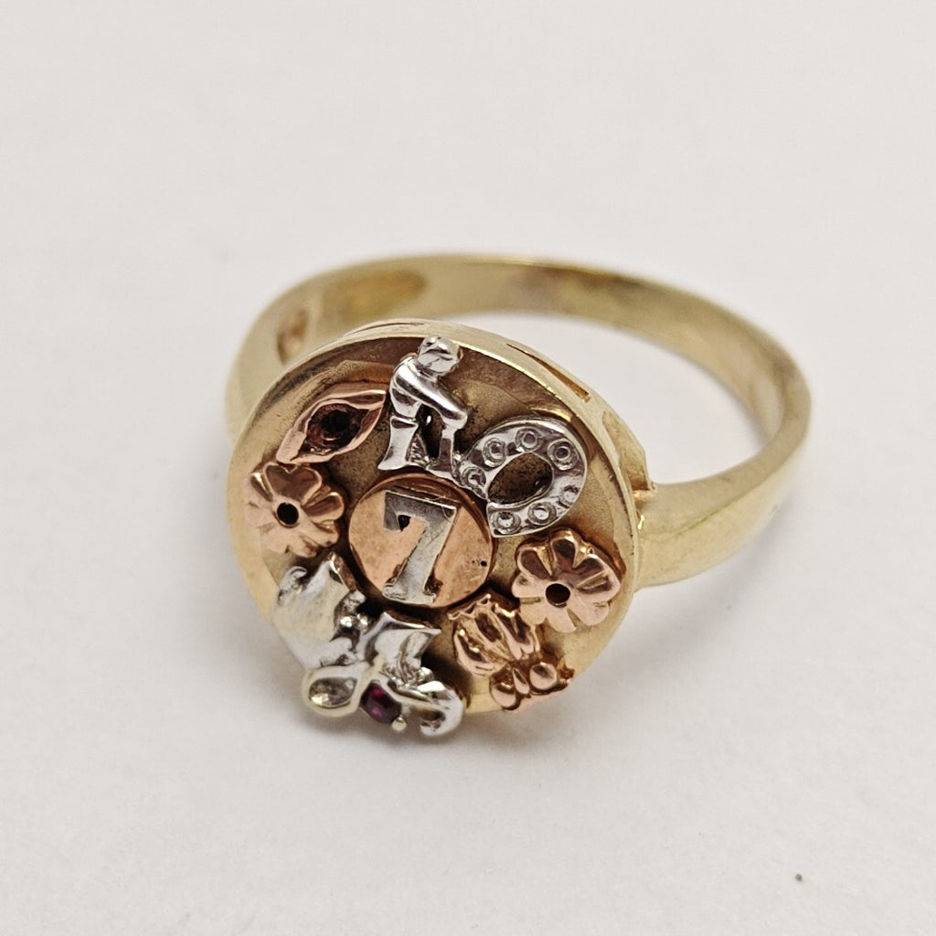 K1 4,50 GRMS 14 K ESPECIFICACIONES COMPLEMENTARIAS ANILLITO DE LA SUERTE ORO CO (SEMINUEVO)