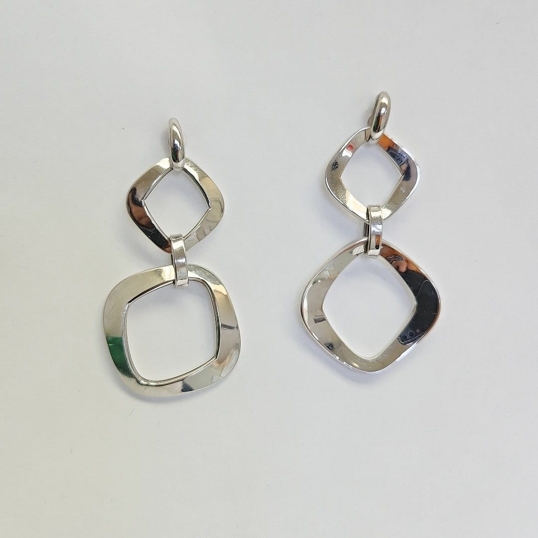 ARETES PAR ORO BLANCO 14 K 6,30 GRMS (SEMINUEVO)