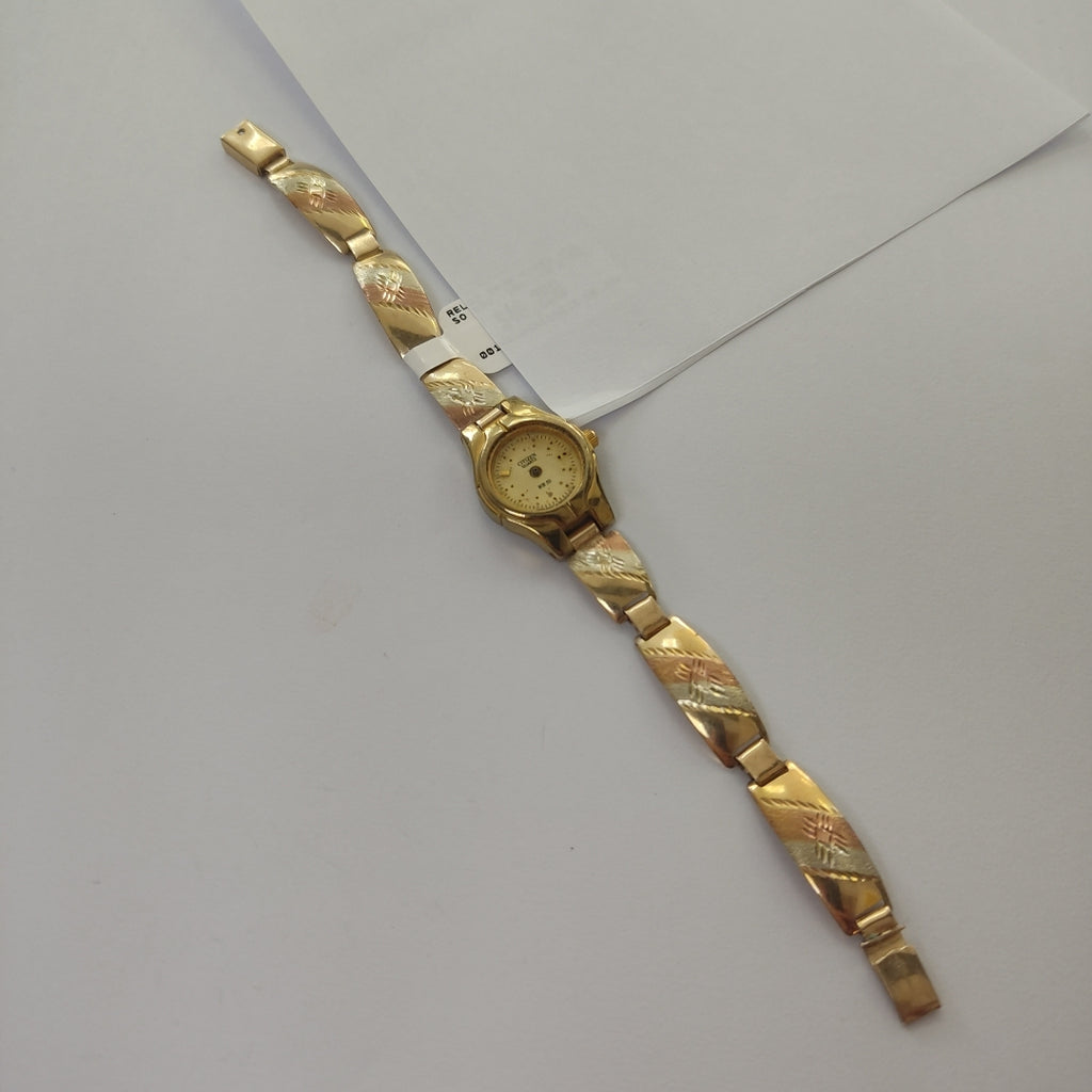 RELOJ CAJA ACERO PULSO ORO ORO 10 K 15.3 GRMS (SEMINUEVO)