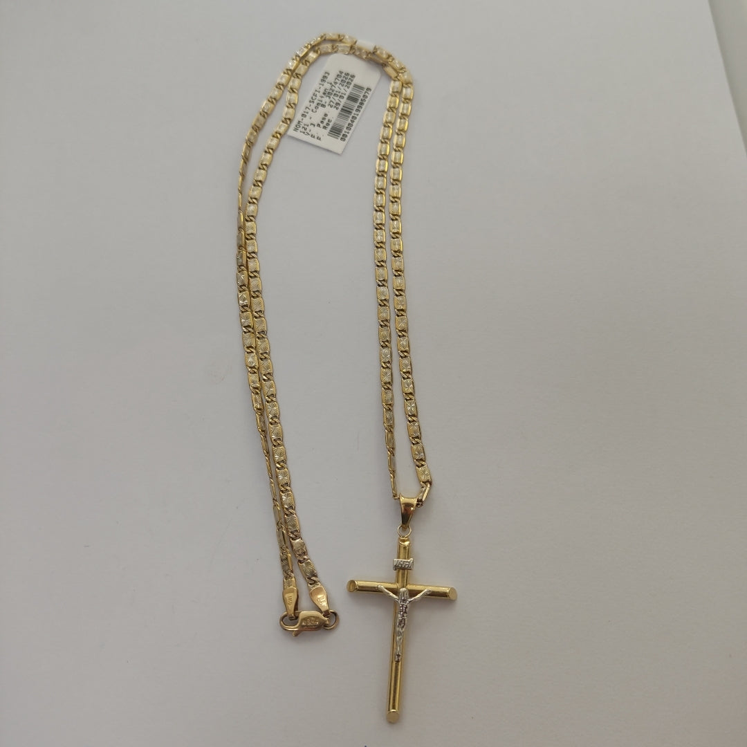CADENA,CRUCIFIJO ORO,RODIADO 14 K 13,60 GRMS (SEMINUEVO)