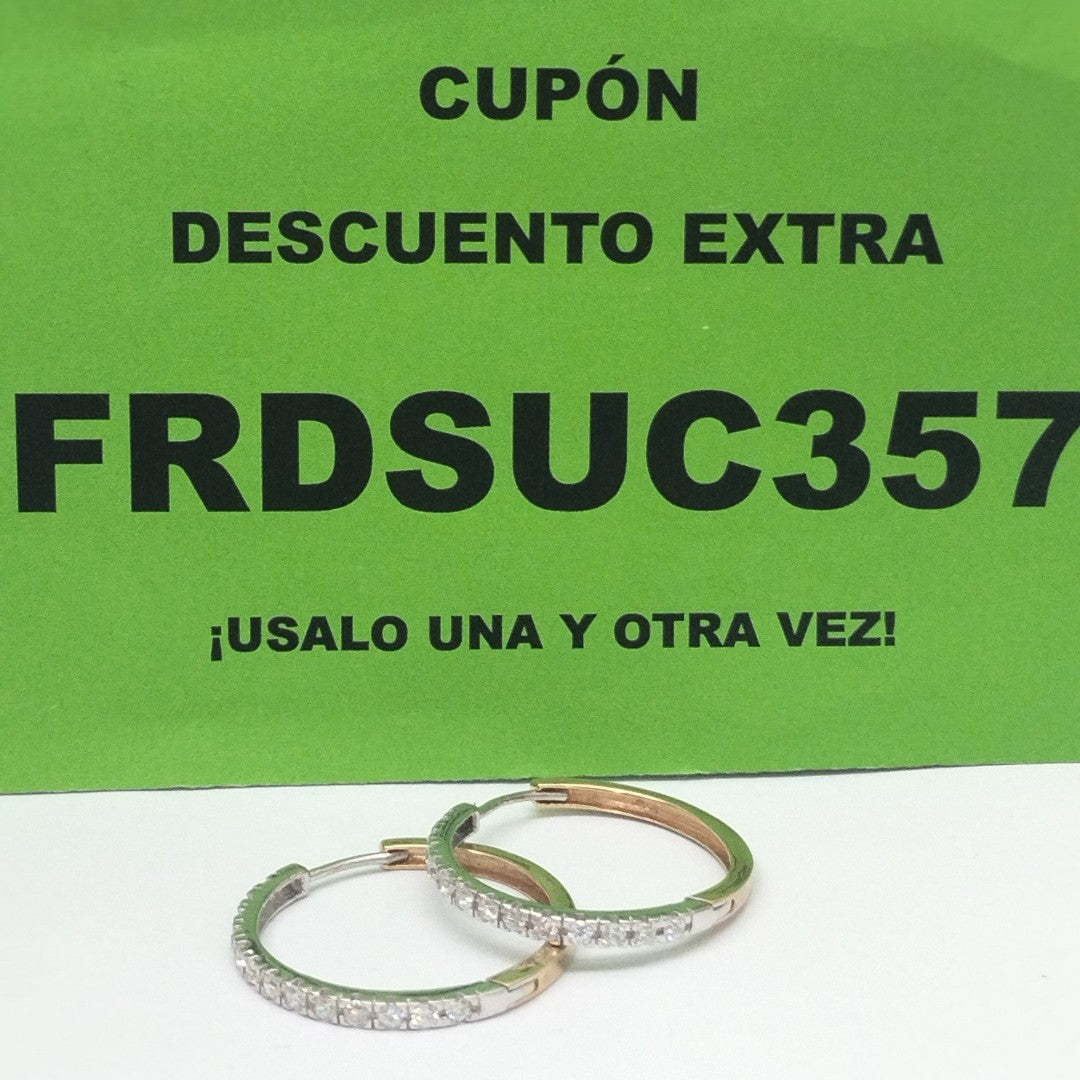 ARRACADAS PAR ORO,ORO COMBINADO 14 K 7,60 GRMS (SEMINUEVO)