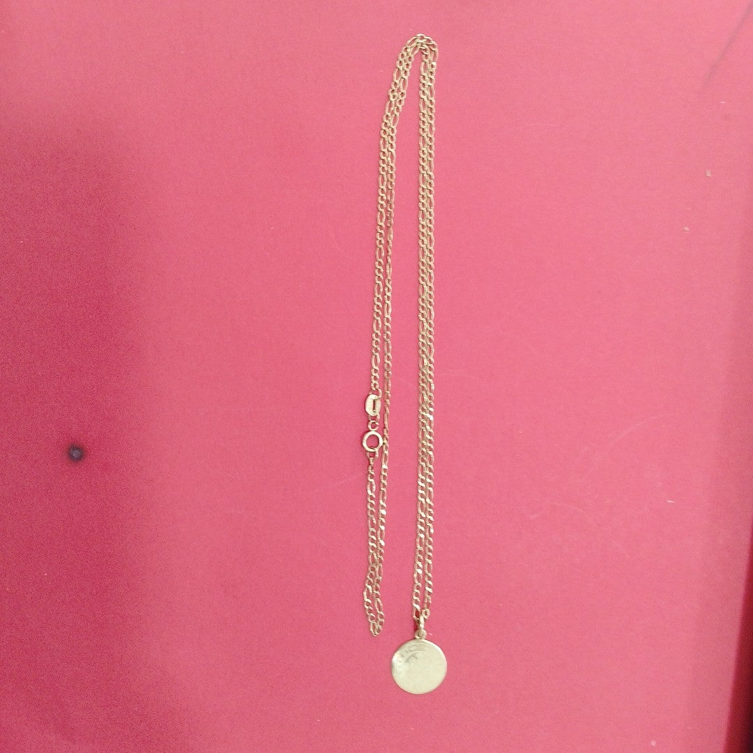 CADENA, MEDALLA RELIGIOSA ORO 10 K 3 GRMS (SEMINUEVO)