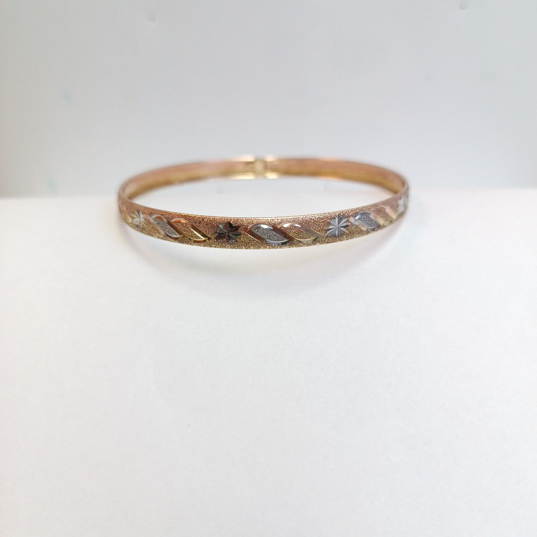 PULSERA RIGIDA ORO COMBINADO 10 K 6.4 GRMS (SEMINUEVO)