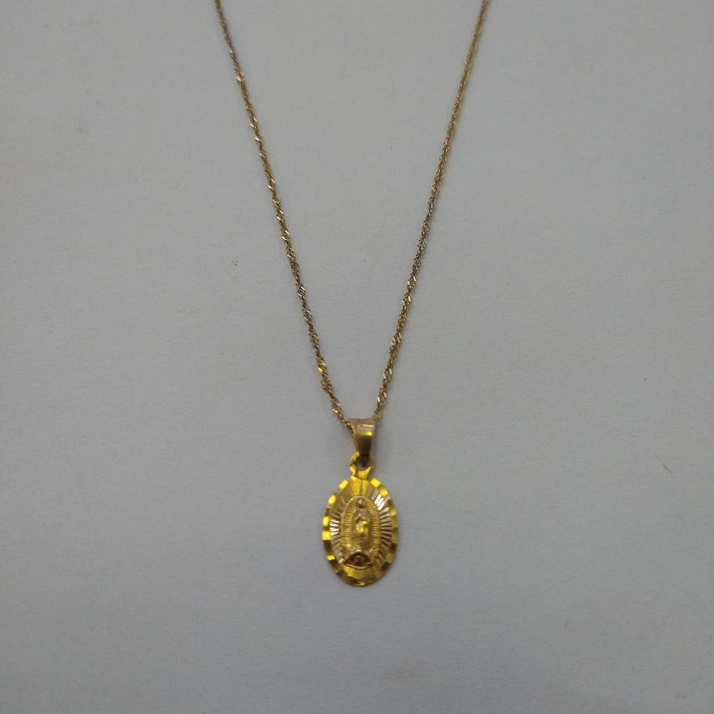 CADENA, MEDALLA RELIGIOSA ORO 14 K 1.9 GRMS (SEMINUEVO)